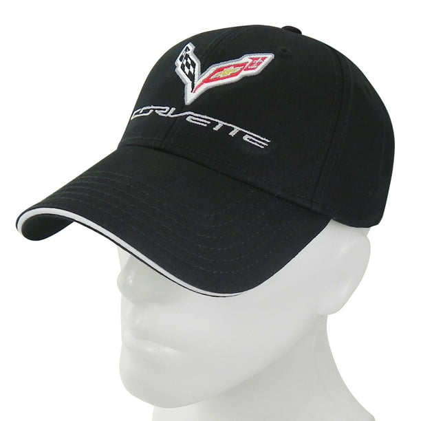 Corvette Black C4 Logo Unstructured Hat